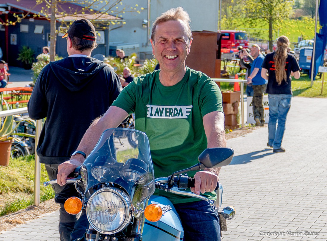 Foto: Martin Zehrer - Laverda-Treffen in der Lumperer-Hall in Trabitz. Ca. 60 Motorräder der italienischen Marke Laverda trafen sich am Wochenende vom 6. bis zum 8. Mai zum gemütlichen Beisamm 