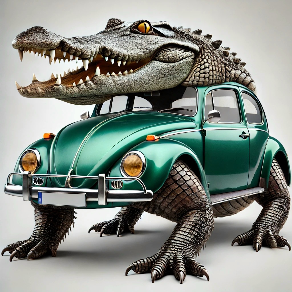 Foto: Martin Zehrer - Läuft und läuft und läuft... :-D Ki...<br />
<br />
Hier ist das fotorealistische Bild des hybriden Wesens, das den Körper eines VW Käfers mit den Eigenschaften eines Krokodils kom 