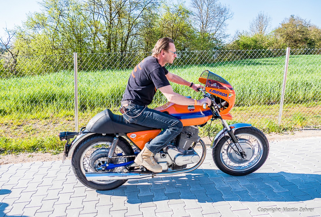 Foto: Martin Zehrer - Laverda-Treffen in der Lumperer-Hall in Trabitz. Ca. 60 Motorräder der italienischen Marke Laverda trafen sich am Wochenende vom 6. bis zum 8. Mai zum gemütlichen Beisamm 