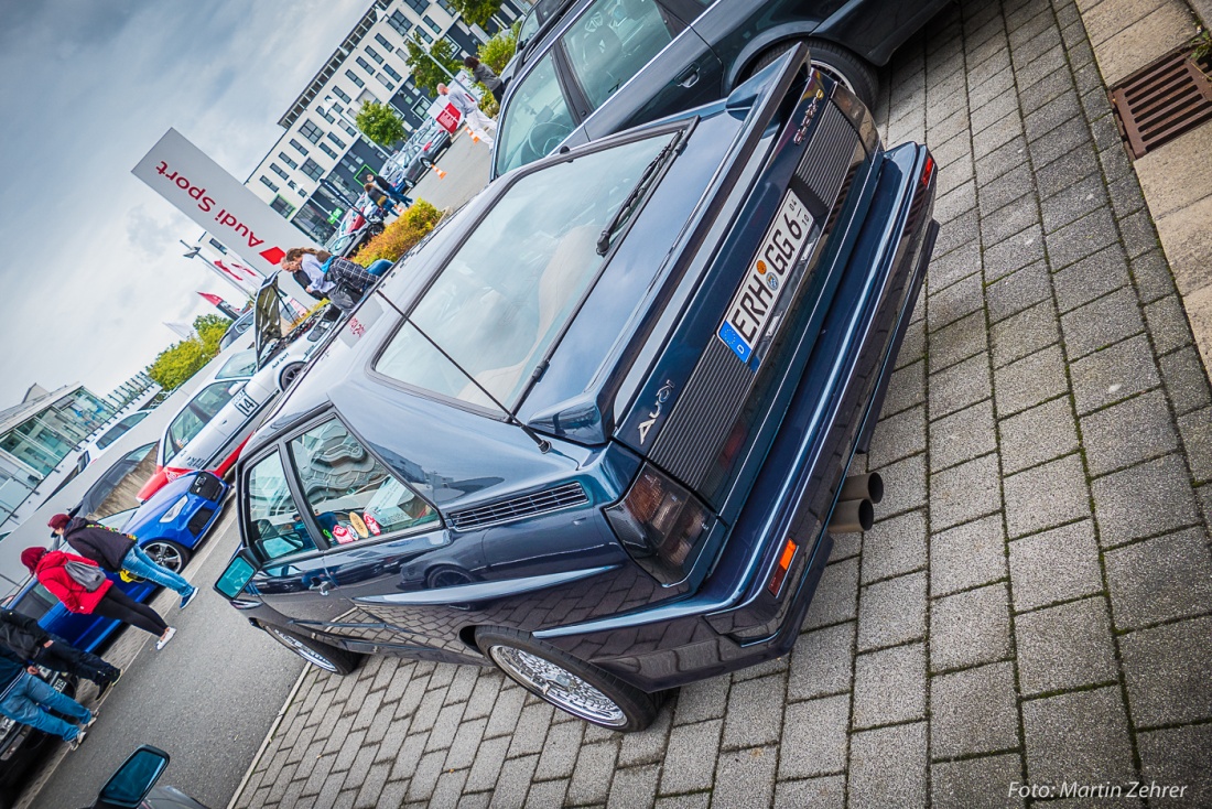 Foto: Martin Zehrer - Dicke Backen...<br />
ein Ur-Quattro, gesehen bei den 5-Zylinder-Tagen in Bayreuth. <br />
Das Fahrzeug stammt aus der Schweiz und ist eines von wenig gebauten Sondermodellen. Scho 