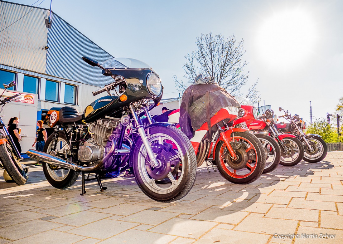 Foto: Martin Zehrer - Laverda-Treffen in der Lumperer-Hall in Trabitz. Ca. 60 Motorräder der italienischen Marke Laverda trafen sich am Wochenende vom 6. bis zum 8. Mai zum gemütlichen Beisamm 