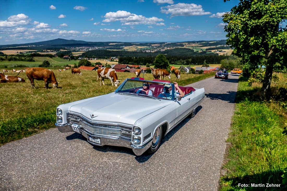 Foto: Martin Zehrer - Mit dem Straßenkreuzer zum Armesberg hoch. Anlässlich der Oldtimerausfahrt des MSC Wunsiedel. 